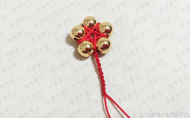 用金珠子编的项链绳,用绳子串的黄金项链