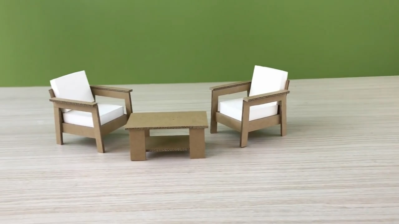 纸板椅子制作教程,纸板迷你家具制作方法