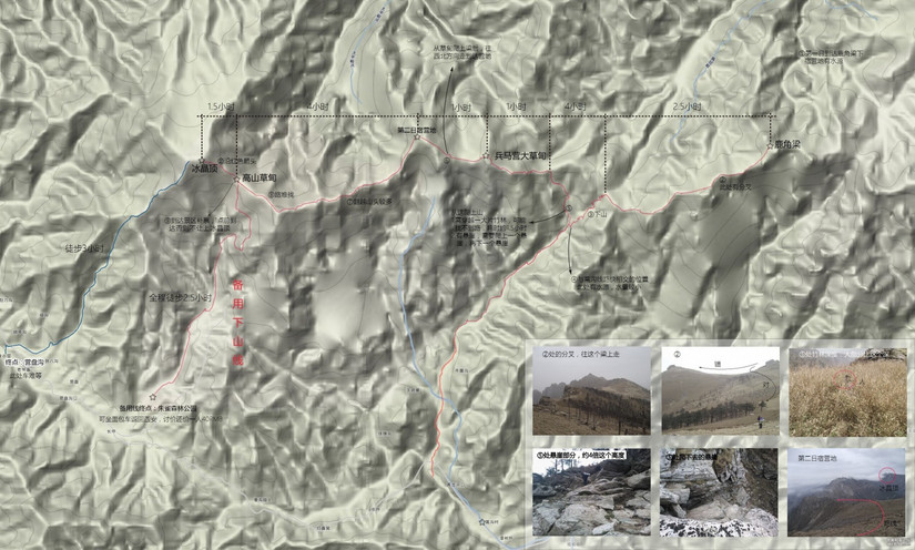 爬鹿角梁路线,鹿角梁路线图