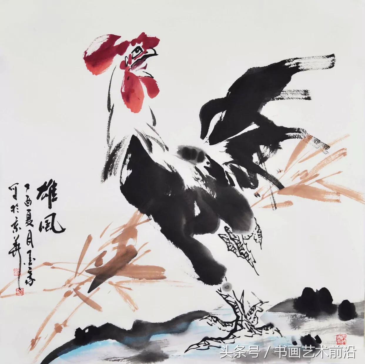 独具一格写意人物毛笔画,墨豪画鸡独具一格