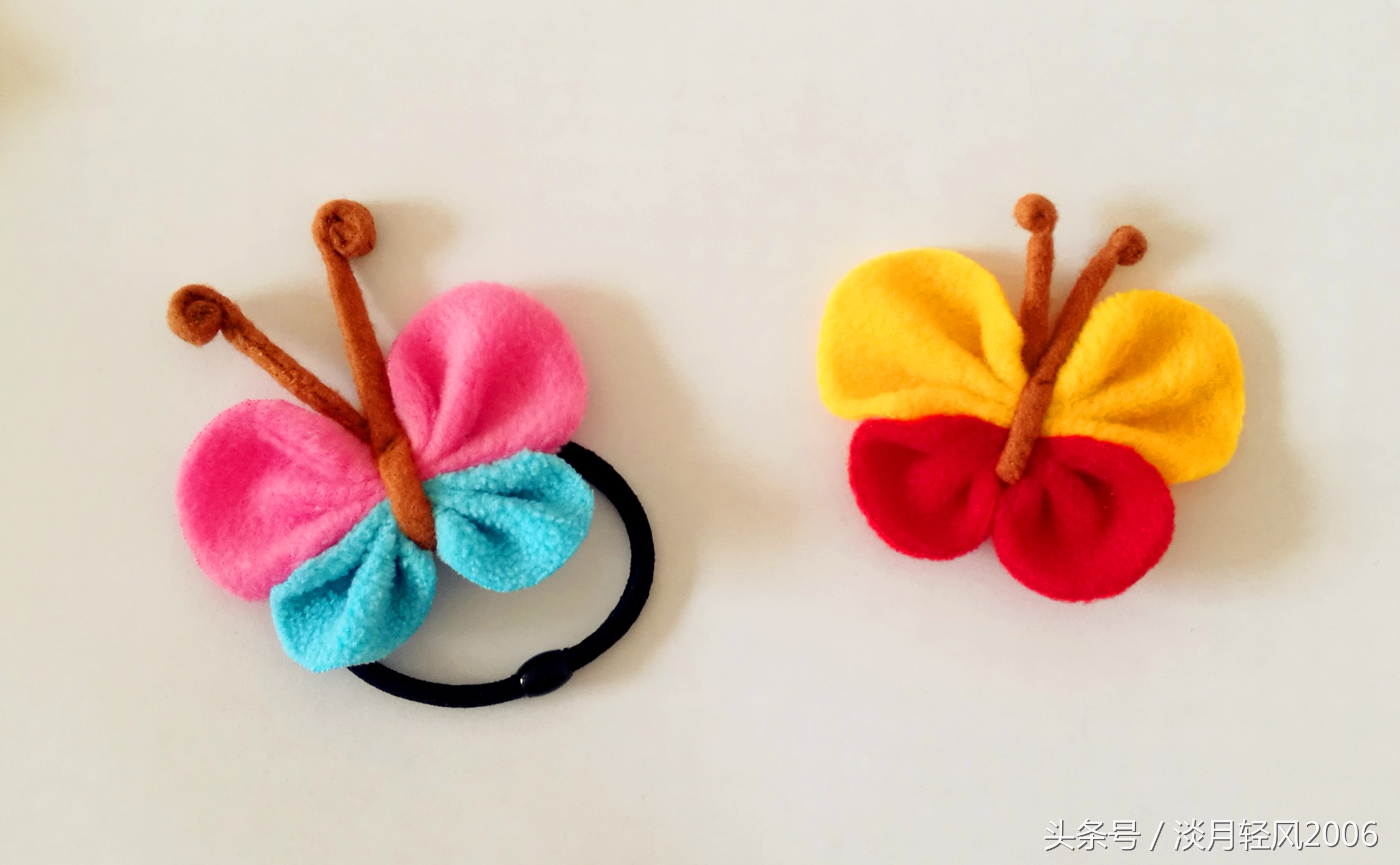 不织布做蝴蝶和甲壳虫,不织布蝴蝶简单手工图片