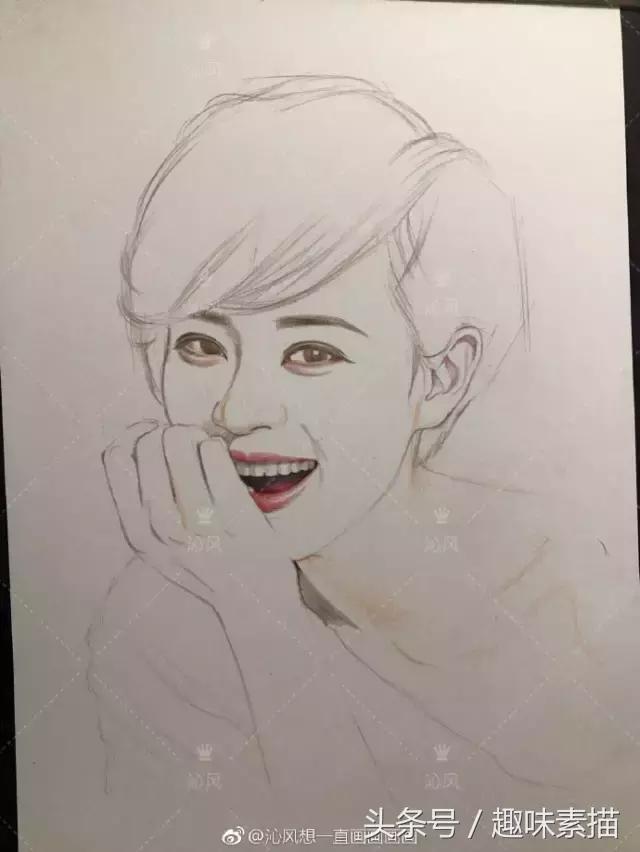 赵丽颖彩铅手绘清晰,赵丽颖彩铅画教程简单
