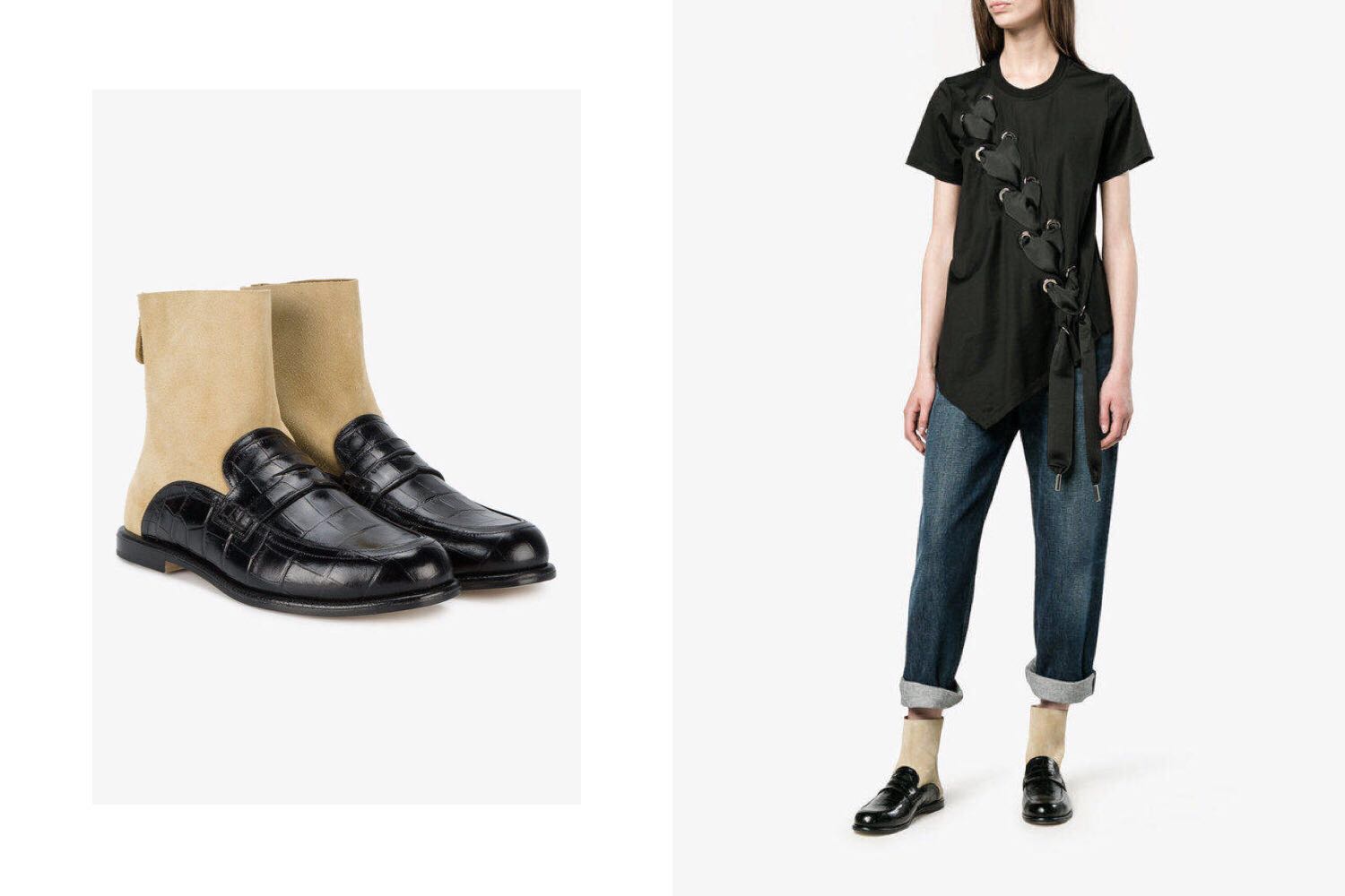 袜靴搭配示范女,长筒袜靴高级搭配