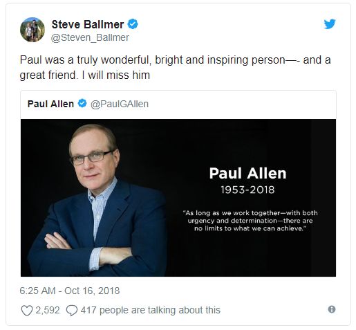 微软创始人保罗艾伦有多少股份,微软创始人逝世视频