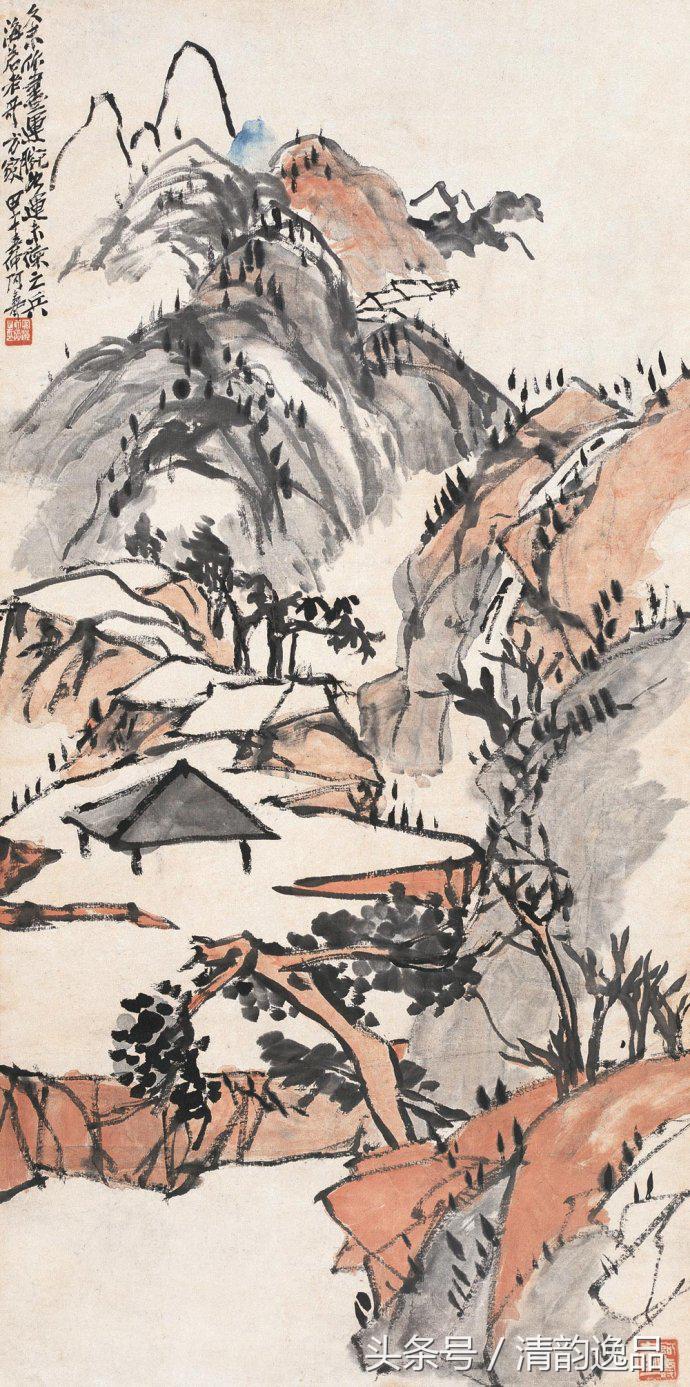 潘天寿花鸟真迹一百幅大赏,潘天寿山水画名作欣赏