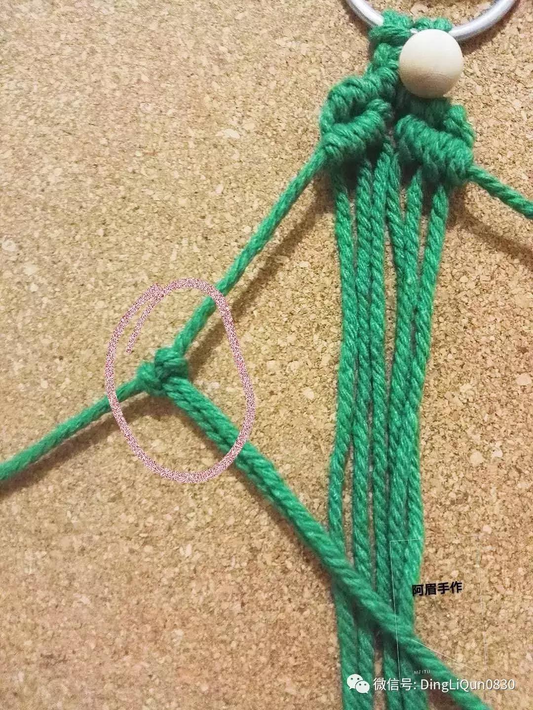 棉线手编吊灯罩教程,绳编灯罩教程