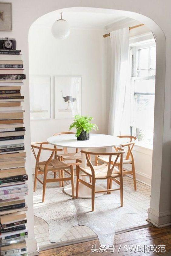 2.7米宽的餐厅怎么放圆餐桌,北欧实木圆餐桌