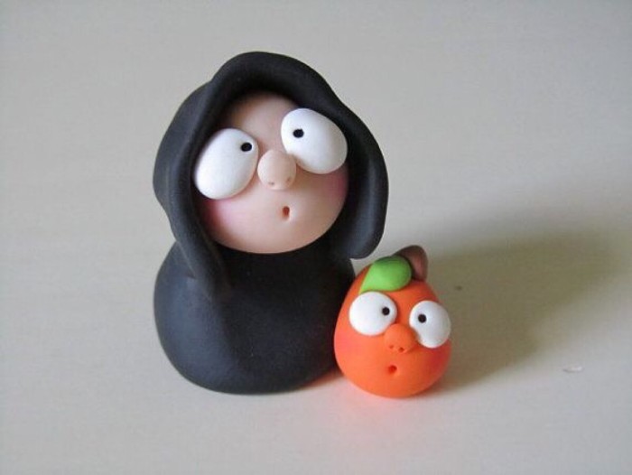 万圣节手工女巫橡皮泥图片,吓人万圣节手工面具用纸制作