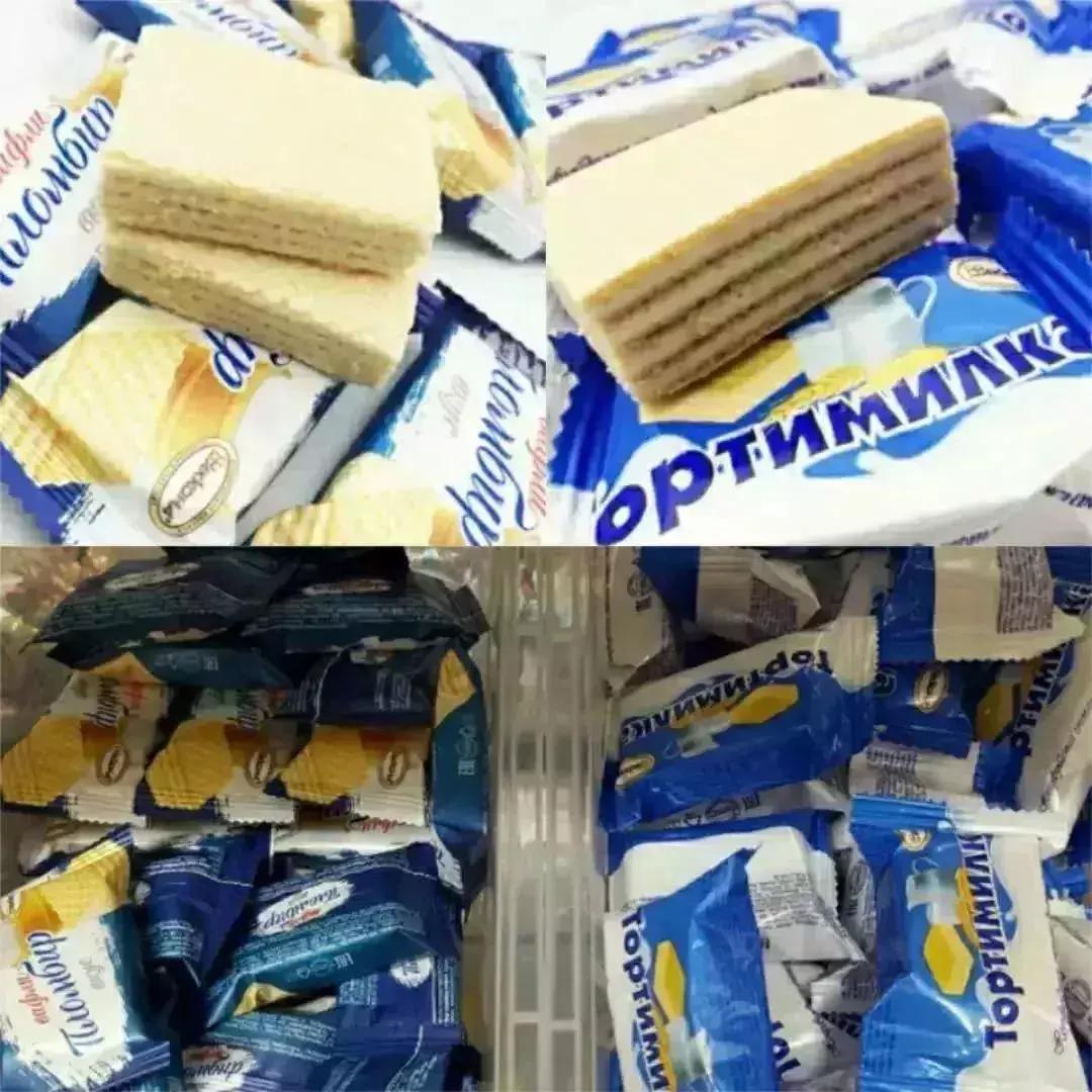 进口俄罗斯紫皮糖，大牛威化，提拉米苏，现特价！满88快递到家！