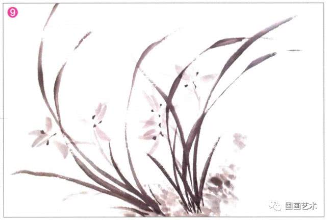 兰花国画写意画法初学者教程,国画教程写意兰花示范讲解