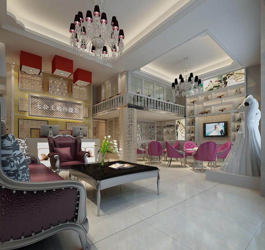 婚纱店专卖店设计效果图,婚纱店铺设计效果图
