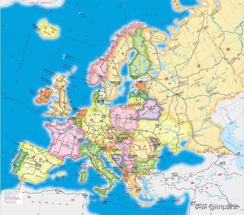 欧洲26个申根国家地图,欧洲地图全部国家名字