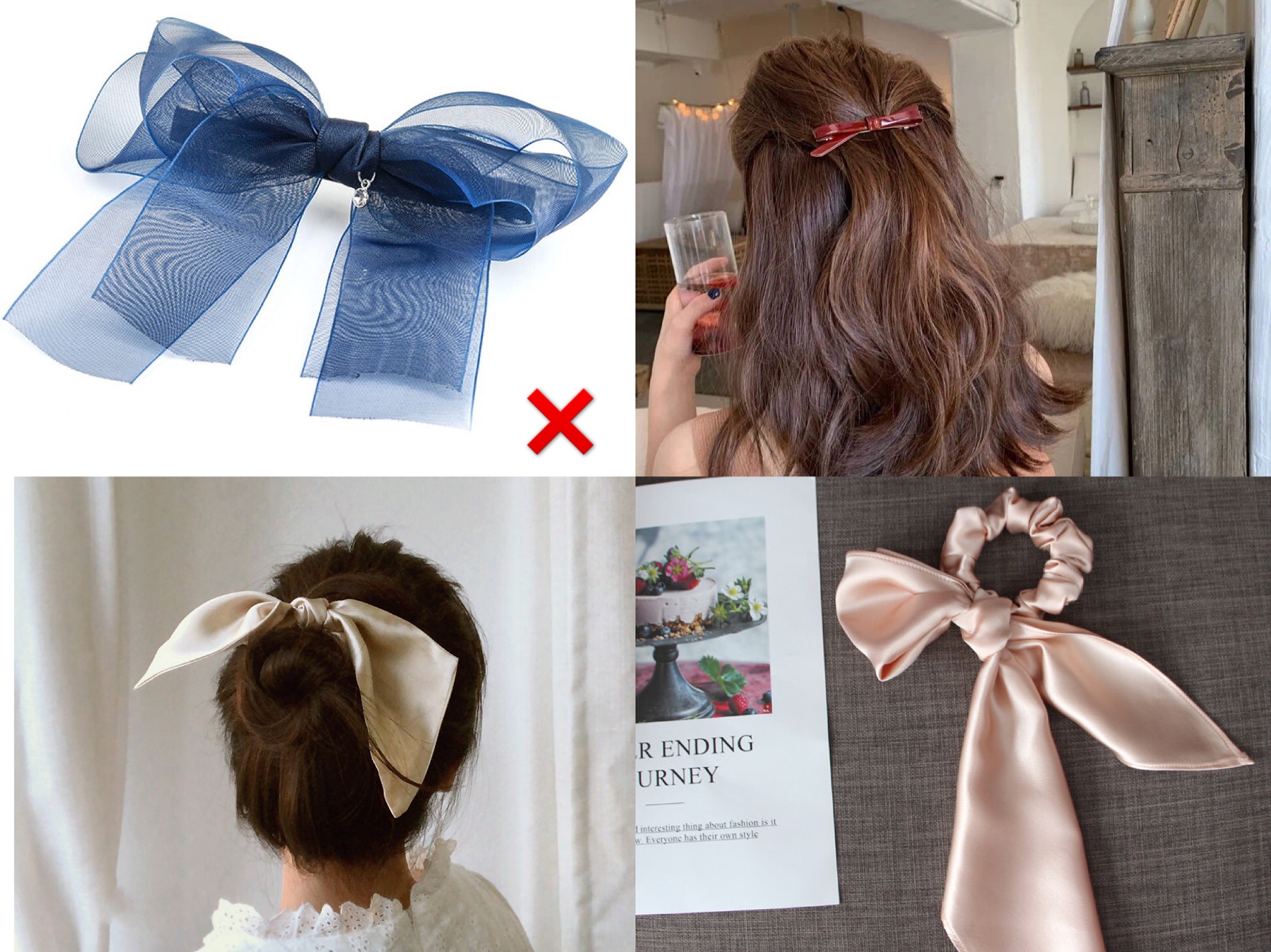 蝴蝶结发饰复古风,时尚百搭复古蝴蝶结