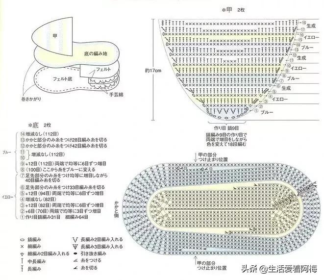 钩针钩出漂亮的毛线鞋图解,钩针钩织有些后跟的鞋子全部教程