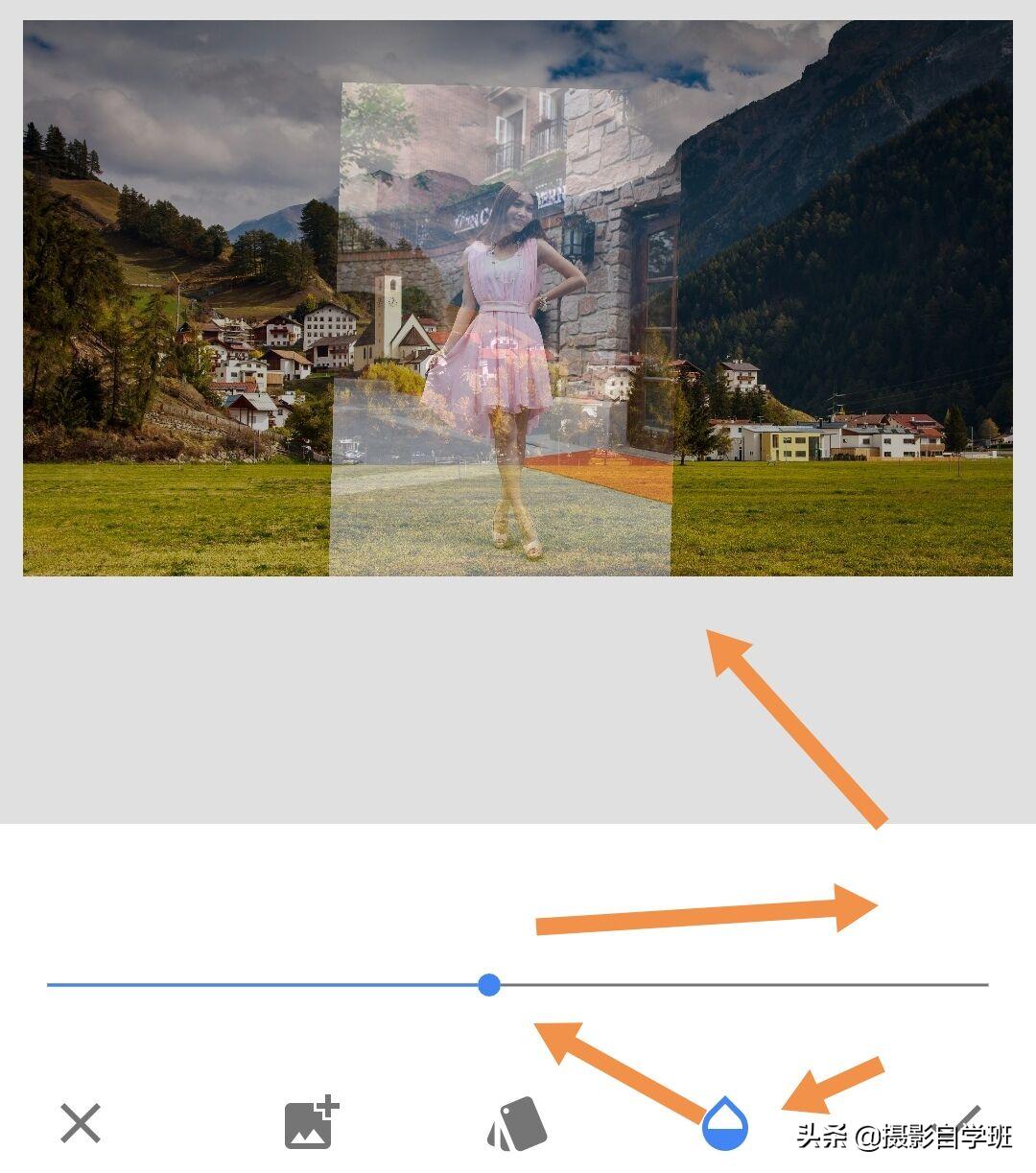 手机风光摄影修图教程,把自己p进风景图