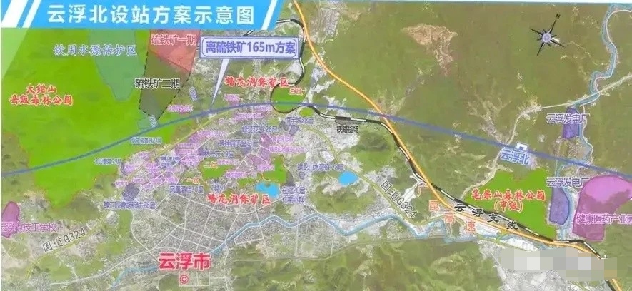 南深高铁云浮站选址在哪里,南深高铁最新线路图云浮南站图