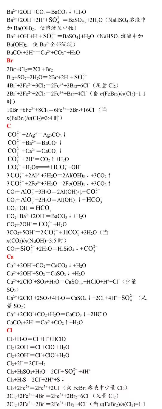 高中关于铁的化学反应方程式,高中化学方程式大全完整版下载