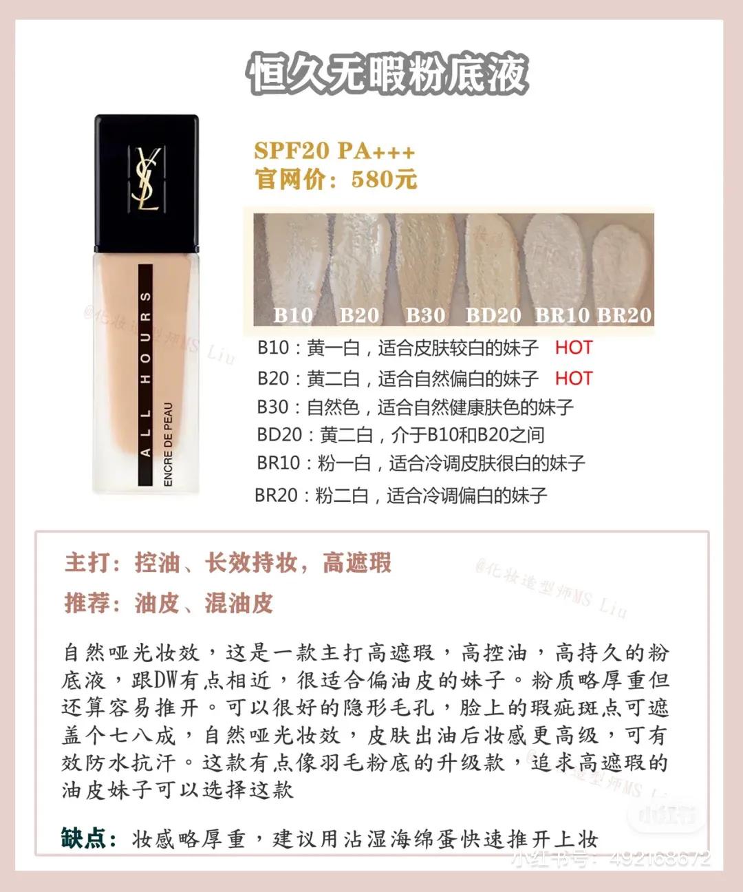 粉底液买什么？！！ysl粉底液大测评，快来看看哪款适合你吧！