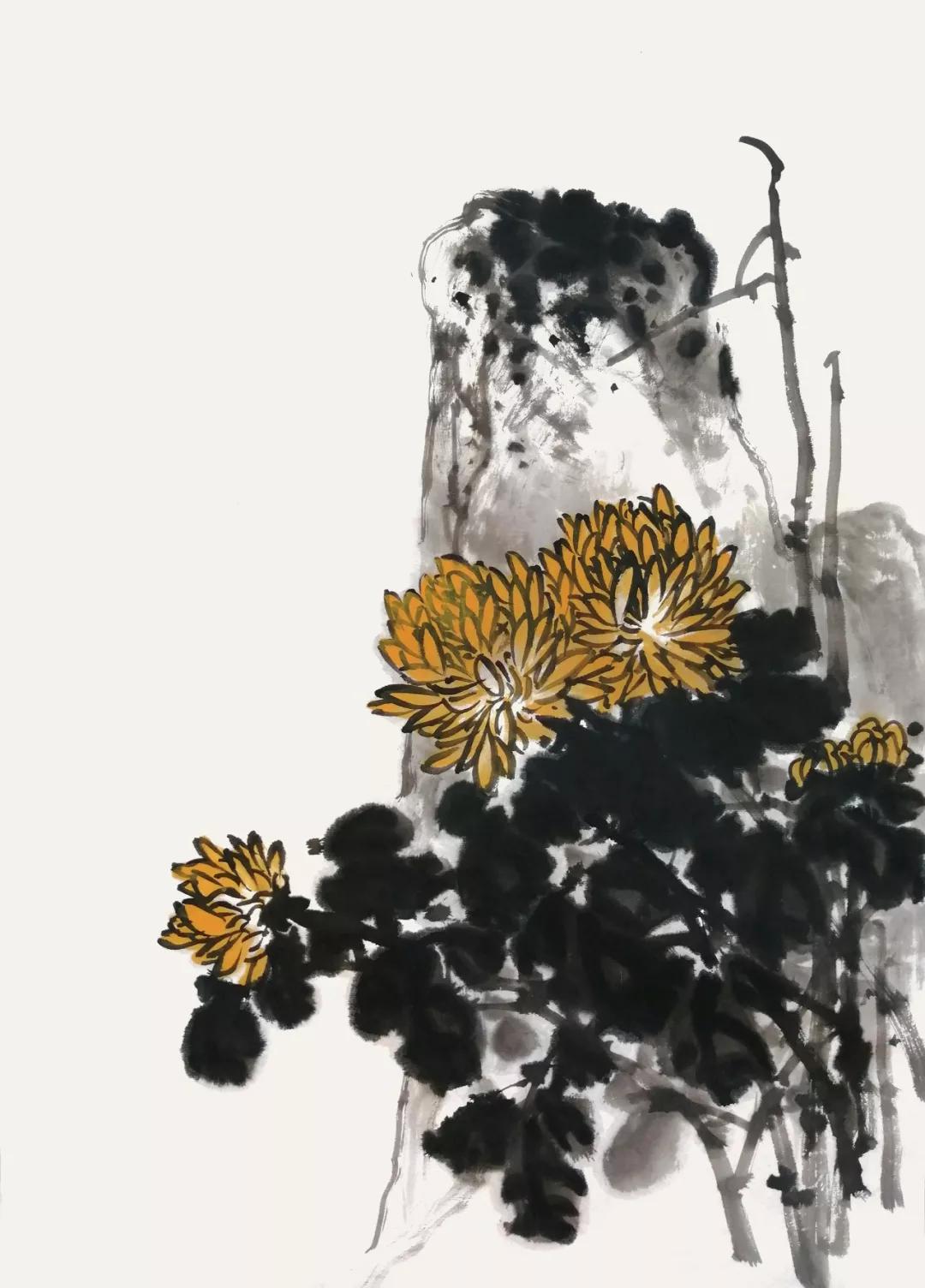 徐湛国画竹子菊花教学视频全集,国画菊花画法简单教学视频