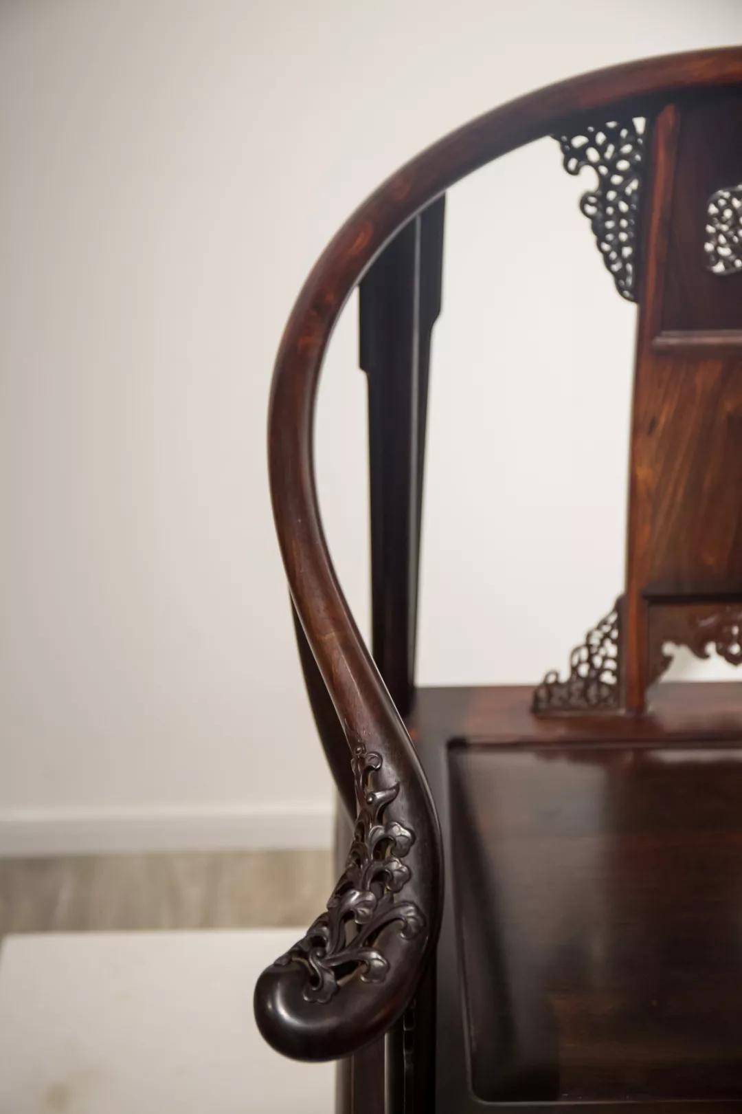 小叶紫檀如意云纹圈椅,小叶紫檀皇宫圈椅