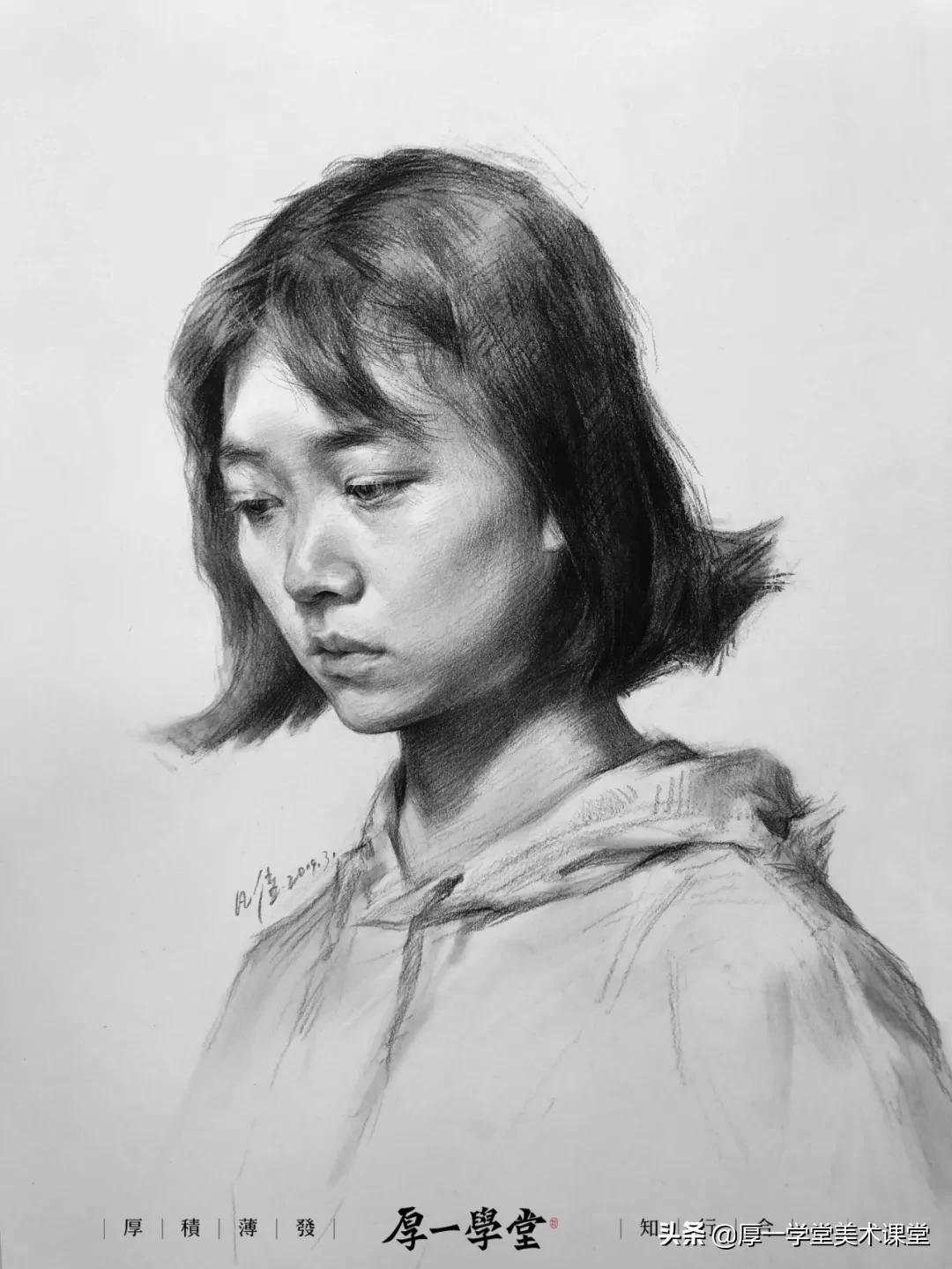 联考高分素描人头像,素描头像联考得分技巧
