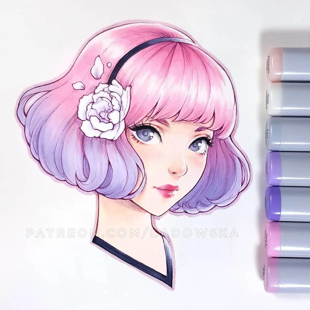 软萌可爱的动漫美少女怎么画,画可爱的动漫美少女特别简单