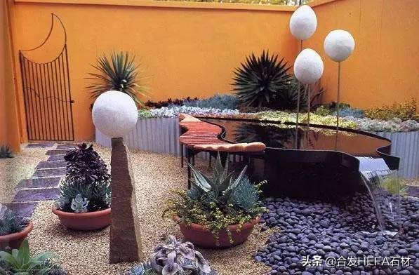 东莞庭院铺地红砂岩石材,芝麻灰石材庭院铺地效果