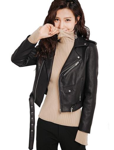 机车风黑色小皮衣外套短款搭配,短款机车皮衣高级穿搭小个子
