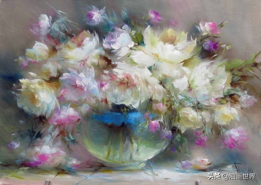 这画家绝对拥有绘画的魔力，把花束画得如此之美