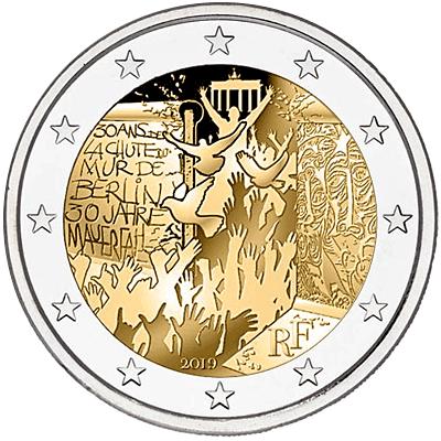 四分之一欧元中法纪念币,2欧元纪念币