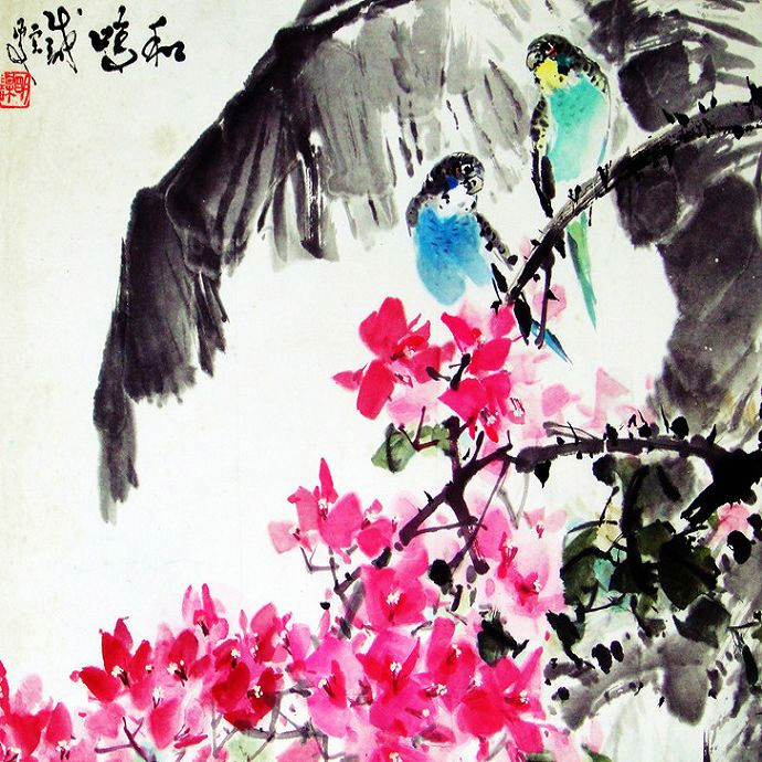 陈明谋国画作品欣赏,繁中手绘