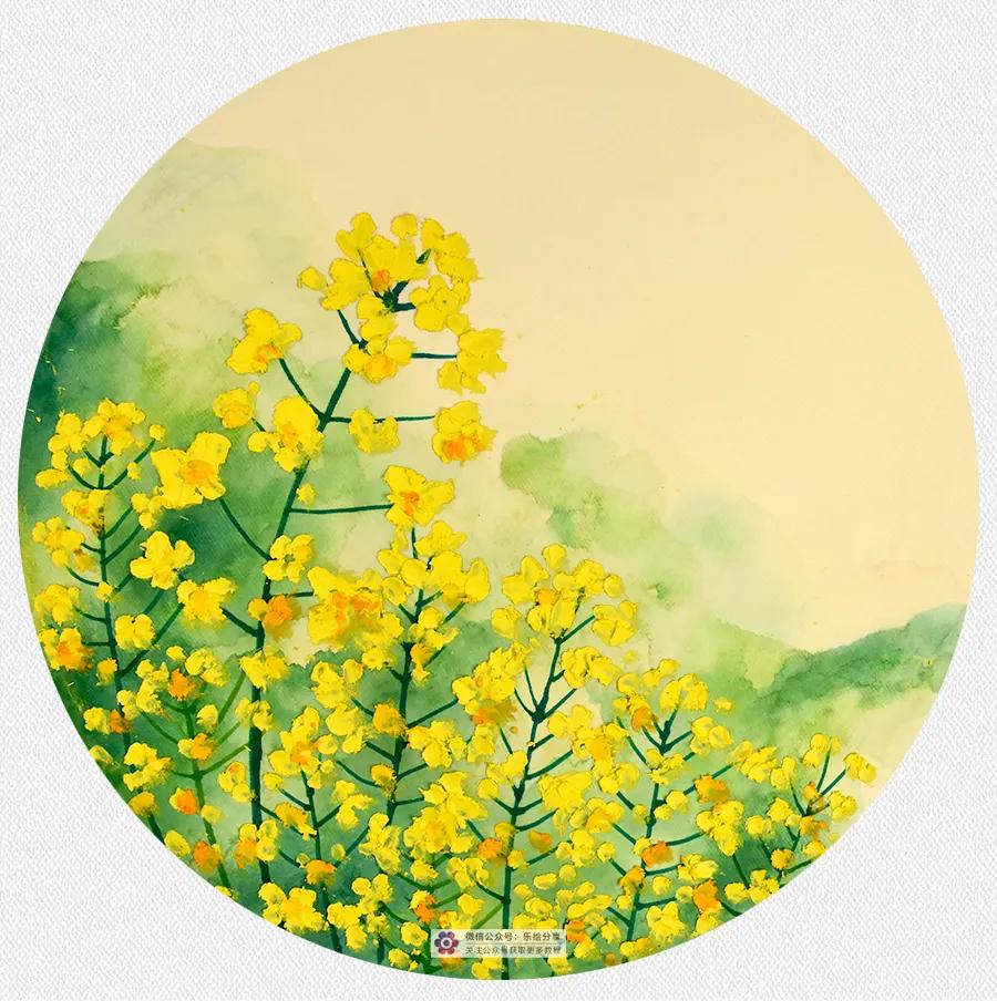 油画棒画油菜花,油菜花油画棒儿童画