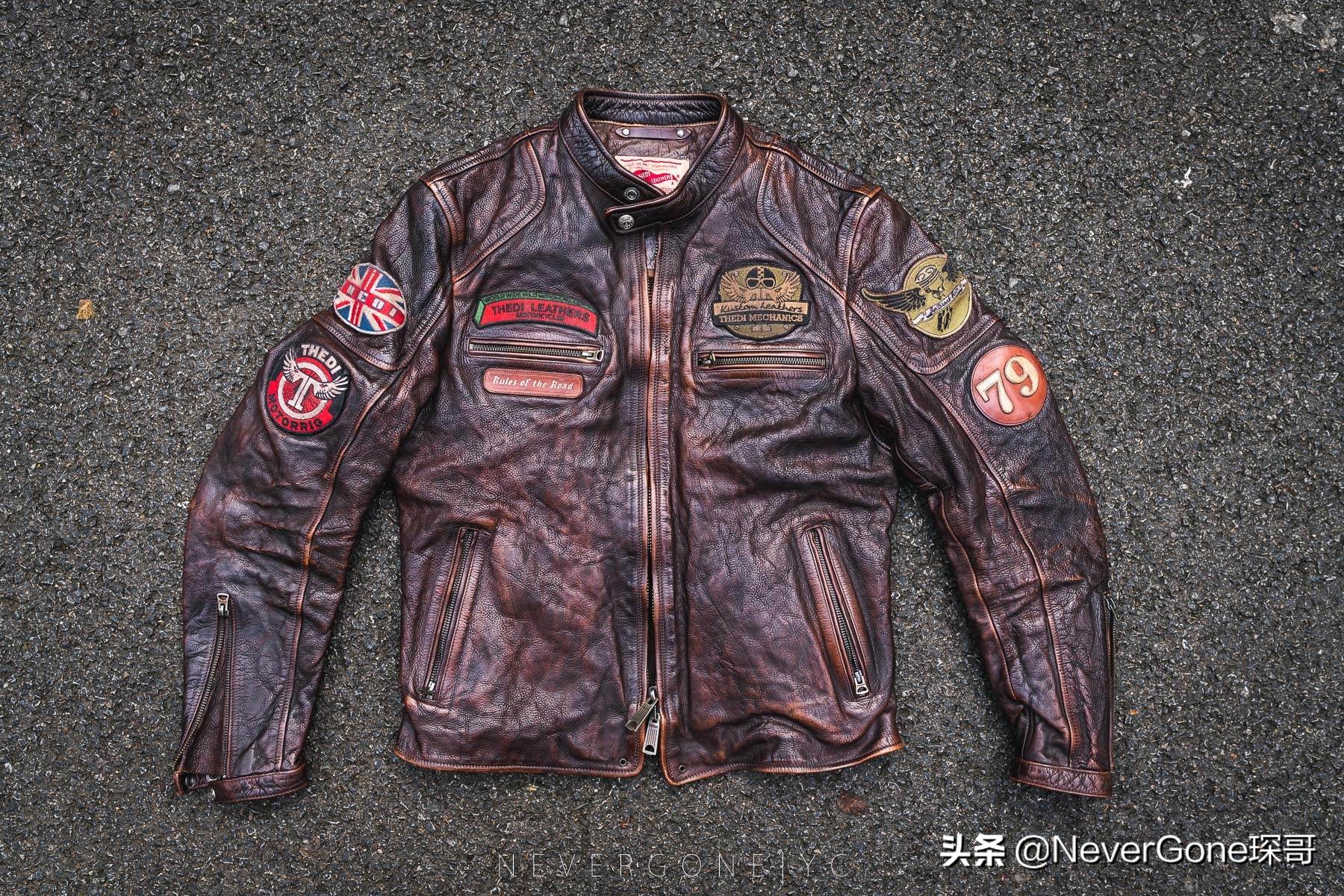 小众棕色短款皮衣,英伦机车皮衣推荐