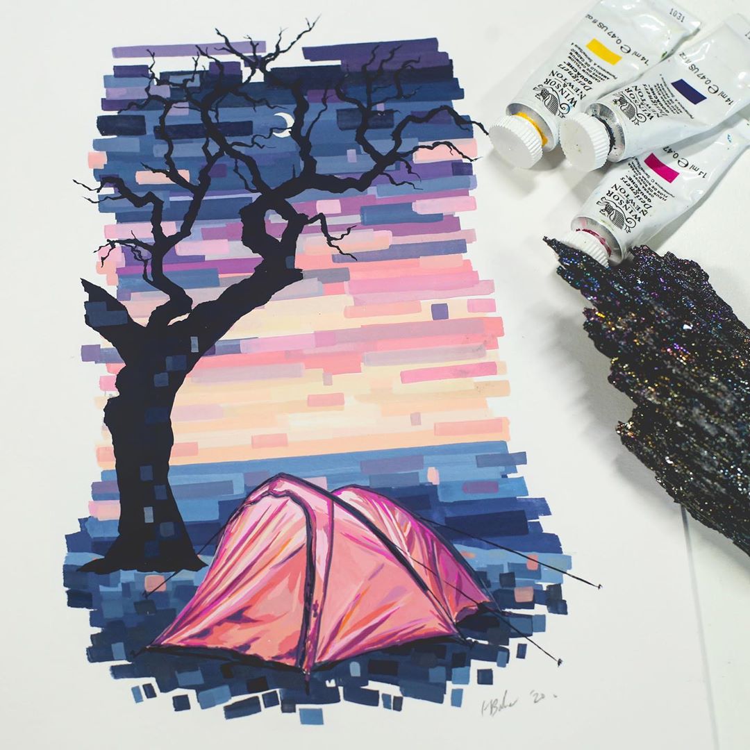 手绘高档风景油画的方法和步骤,江南画风景手绘