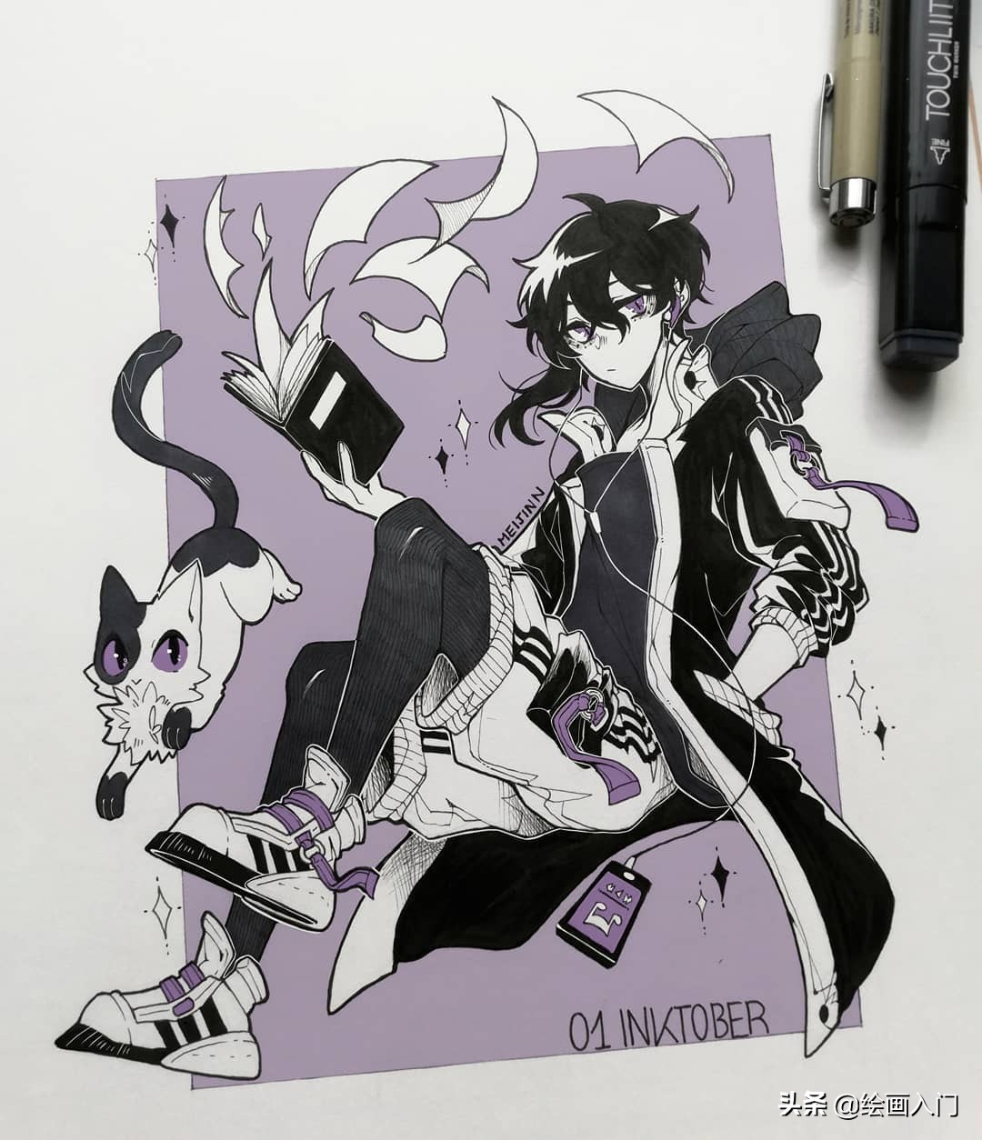 漫画人物手绘马克笔古装,漫画人物绘画作品马克笔