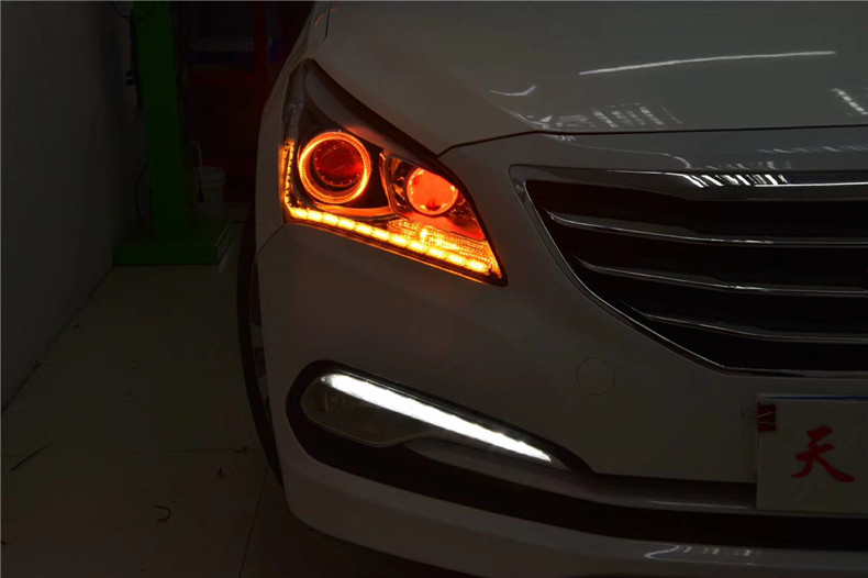 现代名图改led近光灯多少钱,现代名图改灯效果图