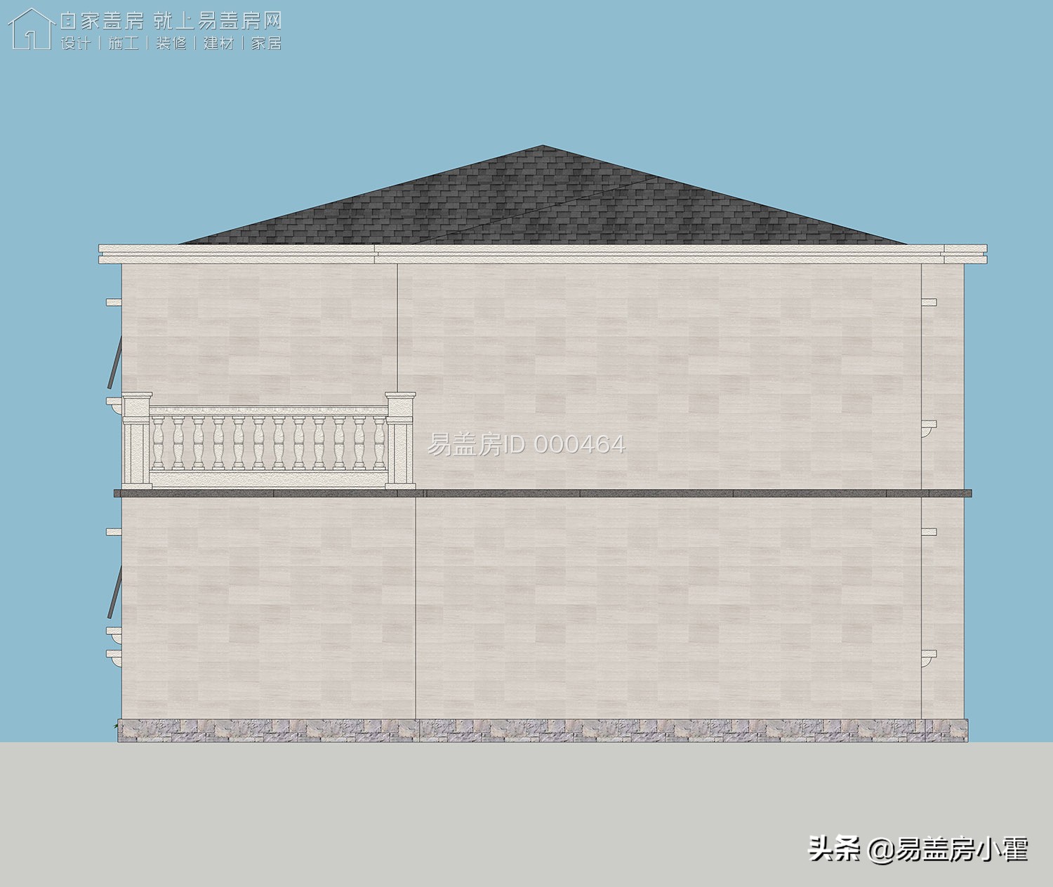农村自建房2层欧式别墅设计,面宽10米欧式风格二层小别墅