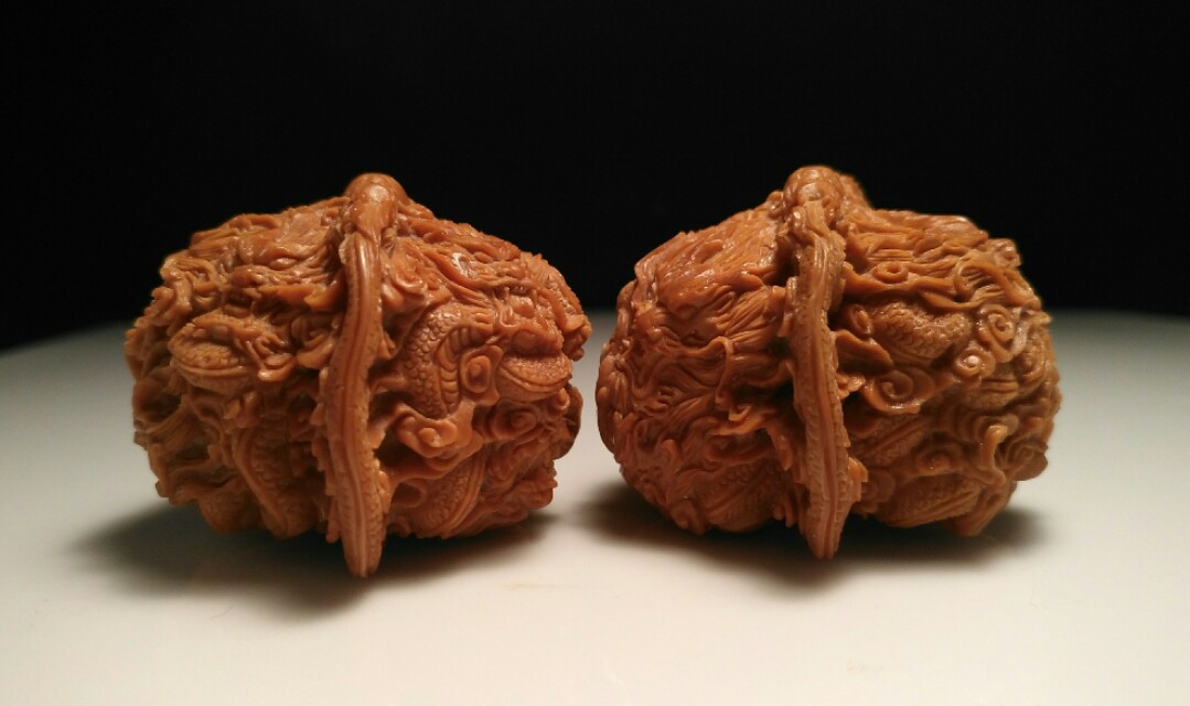 文玩核桃雕刻九龙,文玩核桃九龙至尊