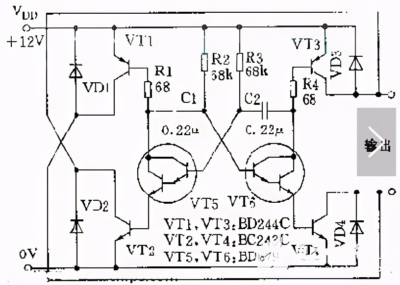 多谐振荡器电路图大全,多谐振荡器定时器电路图
