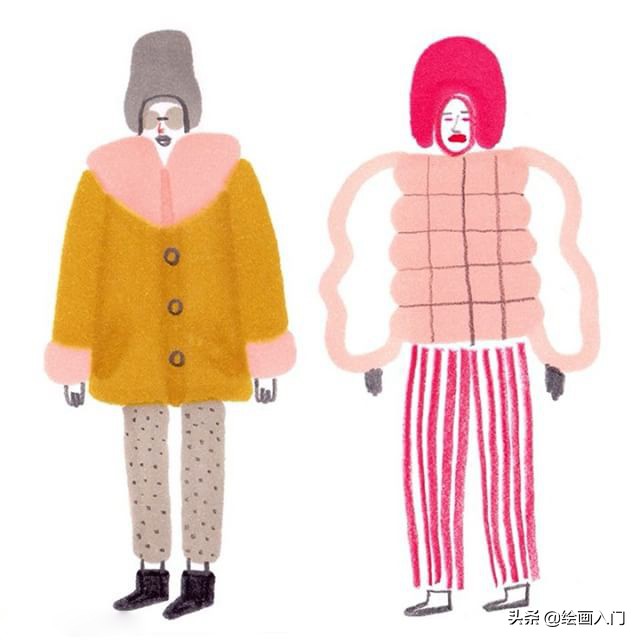 可爱温馨的手绘风插画,色彩鲜艳线条简单的插画