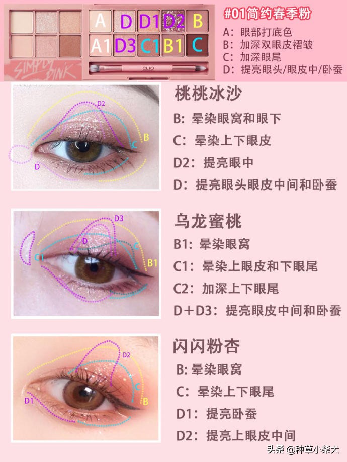 clio眼影盘教程,clio眼影梦幻烟灰紫