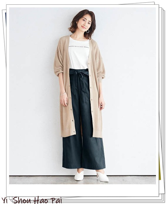 亚麻垂感裤搭配,杏色阔腿亚麻裤的搭配