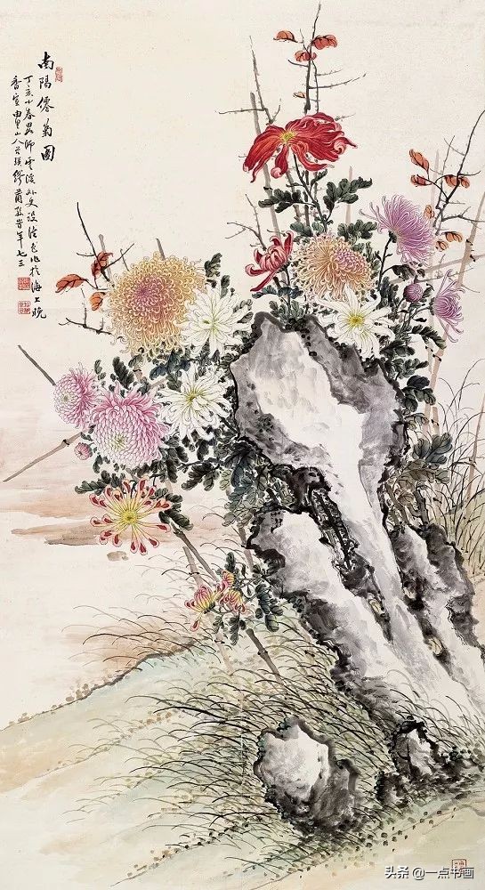 缪谷瑛菊花国画作品专辑,缪谷瑛菊花画法