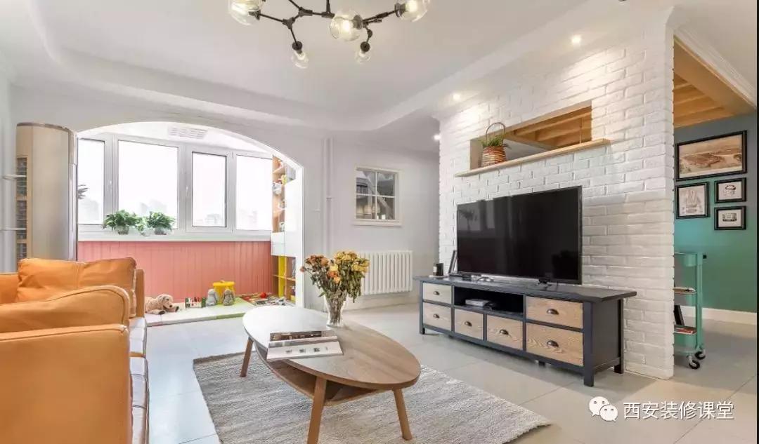 简单电视墙加柜子,沙发墙隔板