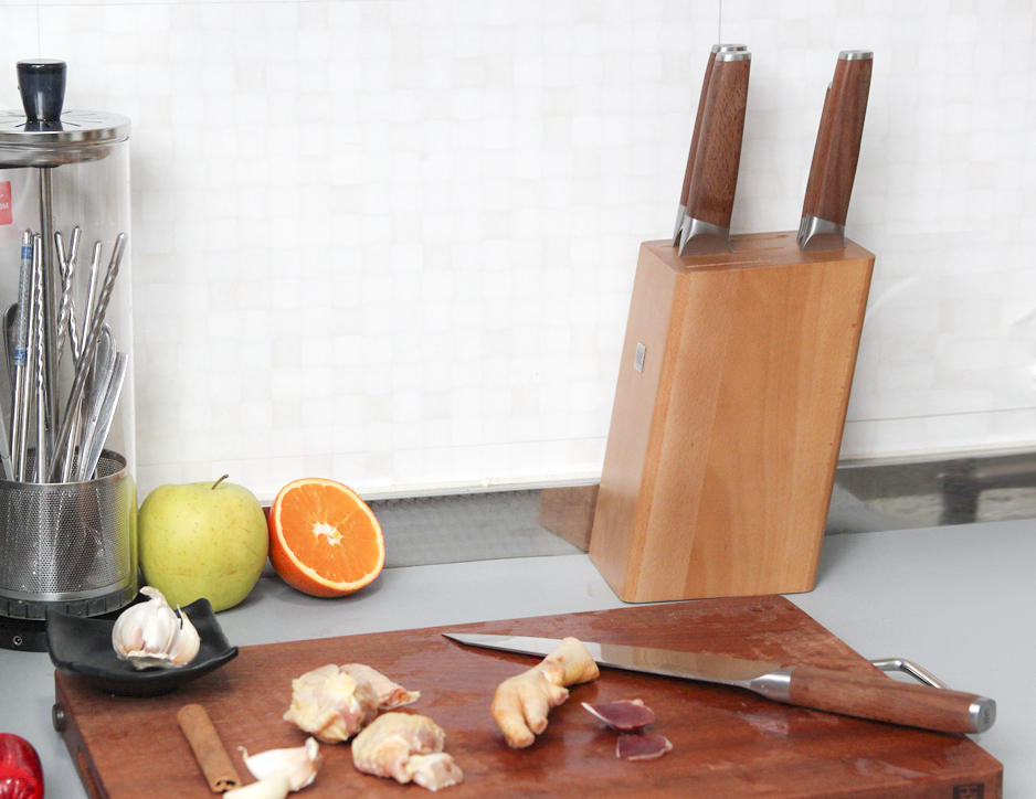 德国钼钒钢家用七件套切菜刀,德国高颜值不锈钢刀具