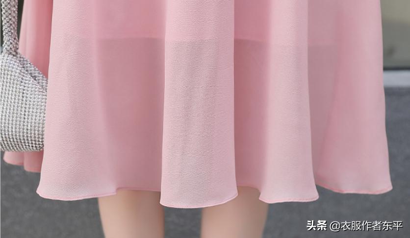 夏季淑女飞袖圆领T恤裁剪图,春秋显瘦长袖连衣裙裁剪图