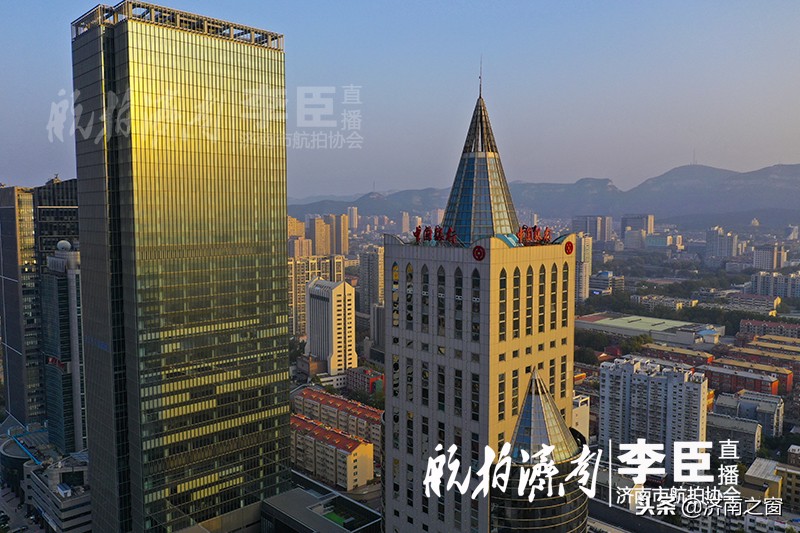 航拍泺源大街,济南市历下区航拍街区