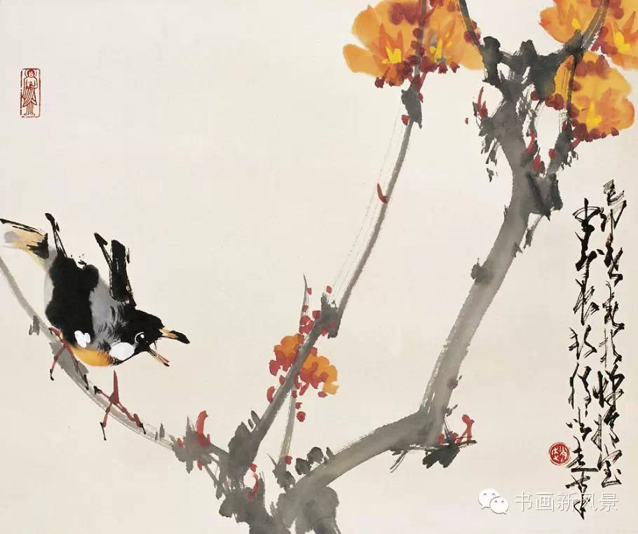 临岭南画派代表人物赵少昂笔意,赵少昂花鸟鱼虫作品