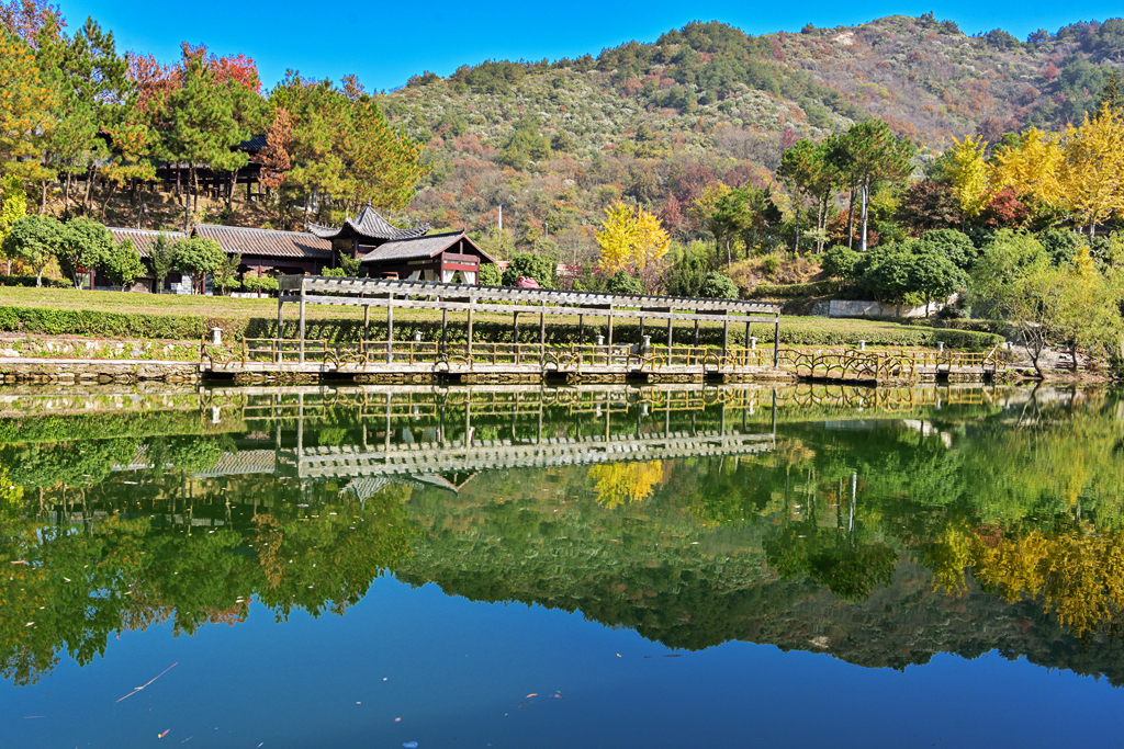 清凉寨美景,世界著名金秋山水风景油画