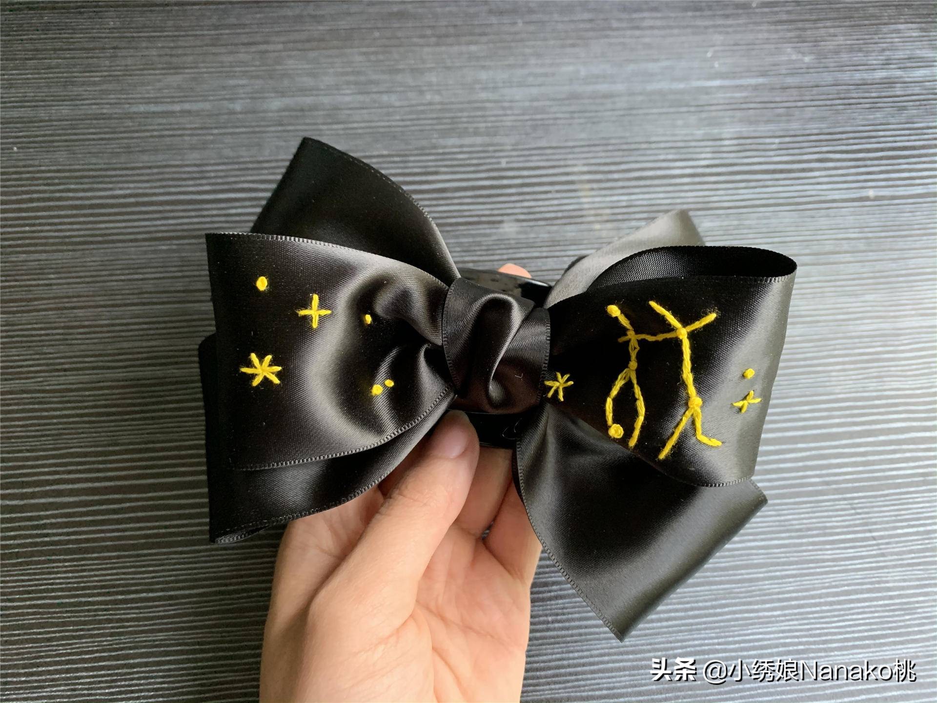 刺绣双鱼座星空教程简单,十二星座的手工发饰简单